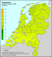 Weerkaart KNMI Temperatuur