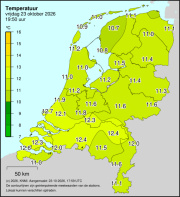 Weerkaart KNMI Temperatuur