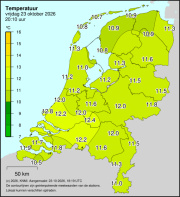 Weerkaart KNMI Temperatuur