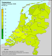 Weerkaart KNMI Temperatuur