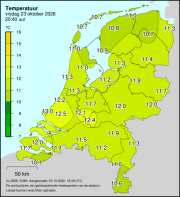 Weerkaart KNMI Temperatuur