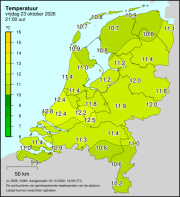 Weerkaart KNMI Temperatuur