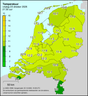 Weerkaart KNMI Temperatuur