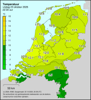 Weerkaart KNMI Temperatuur