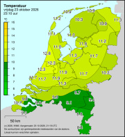 Weerkaart KNMI Temperatuur