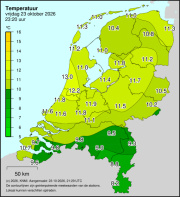 Weerkaart KNMI Temperatuur