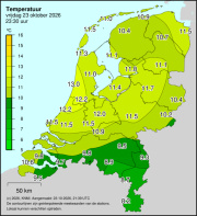 Weerkaart KNMI Temperatuur