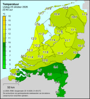 Weerkaart KNMI Temperatuur