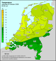 Weerkaart KNMI Temperatuur
