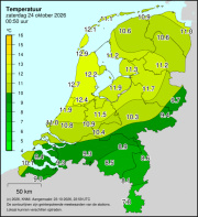 Weerkaart KNMI Temperatuur