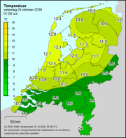 Weerkaart KNMI Temperatuur