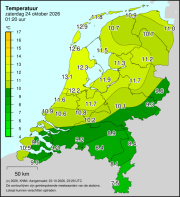 Weerkaart KNMI Temperatuur
