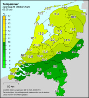 Weerkaart KNMI Temperatuur