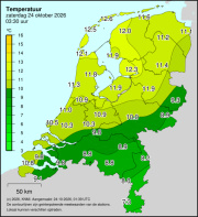 Weerkaart KNMI Temperatuur