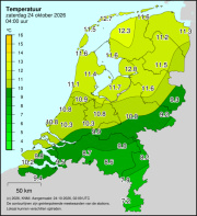 Weerkaart KNMI Temperatuur