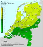 Weerkaart KNMI Temperatuur