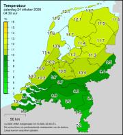 Weerkaart KNMI Temperatuur