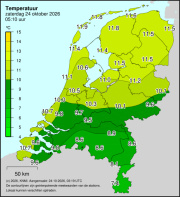 Weerkaart KNMI Temperatuur