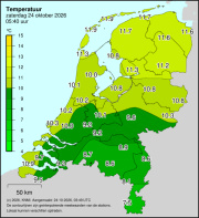 Weerkaart KNMI Temperatuur