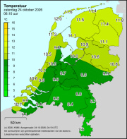 Weerkaart KNMI Temperatuur