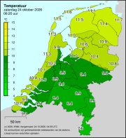Weerkaart KNMI Temperatuur