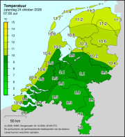 Weerkaart KNMI Temperatuur