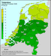 Weerkaart KNMI Temperatuur