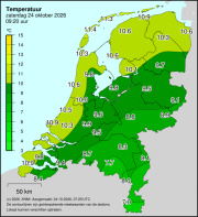 Weerkaart KNMI Temperatuur