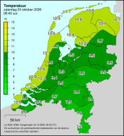 Weerkaart KNMI Temperatuur