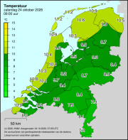 Weerkaart KNMI Temperatuur