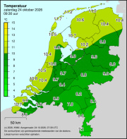 Weerkaart KNMI Temperatuur