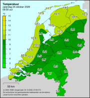 Weerkaart KNMI Temperatuur