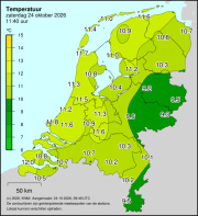 Weerkaart KNMI Temperatuur