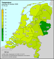 Weerkaart KNMI Temperatuur