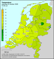 Weerkaart KNMI Temperatuur