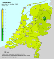 Weerkaart KNMI Temperatuur