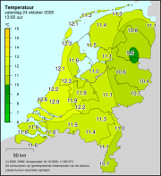 Weerkaart KNMI Temperatuur