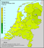 Weerkaart KNMI Temperatuur
