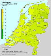 Weerkaart KNMI Temperatuur