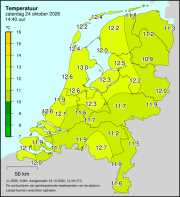 Weerkaart KNMI Temperatuur