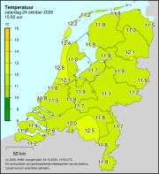 Weerkaart KNMI Temperatuur