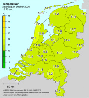 Weerkaart KNMI Temperatuur