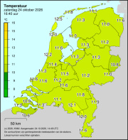 Weerkaart KNMI Temperatuur