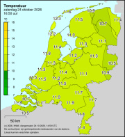 Weerkaart KNMI Temperatuur
