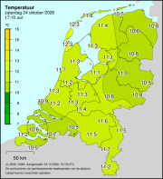 Weerkaart KNMI Temperatuur