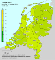 Weerkaart KNMI Temperatuur