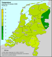 Weerkaart KNMI Temperatuur