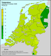Weerkaart KNMI Temperatuur