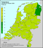 Weerkaart KNMI Temperatuur