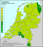 Weerkaart KNMI Temperatuur